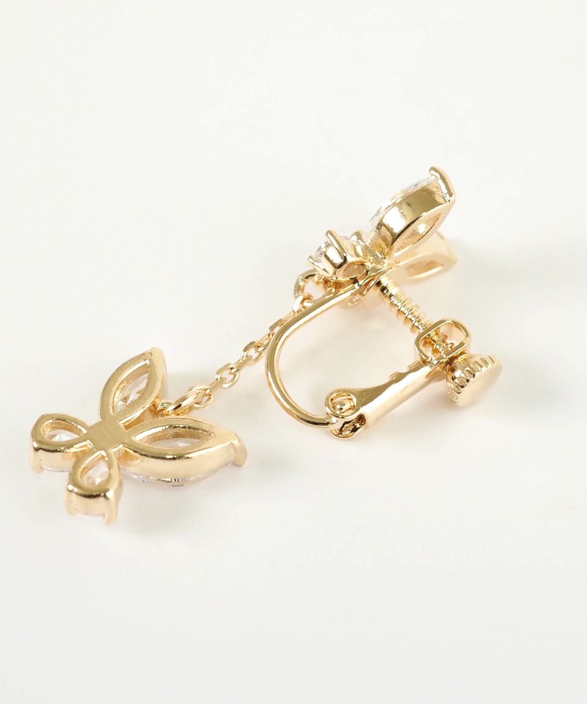 キュービックツインバタフライイヤリング【Dahlia】