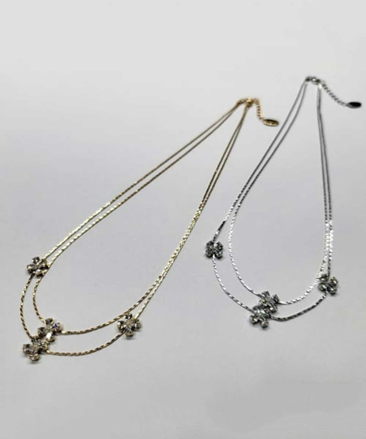 キュービッククローバーレイヤードネックレス【Dahlia】