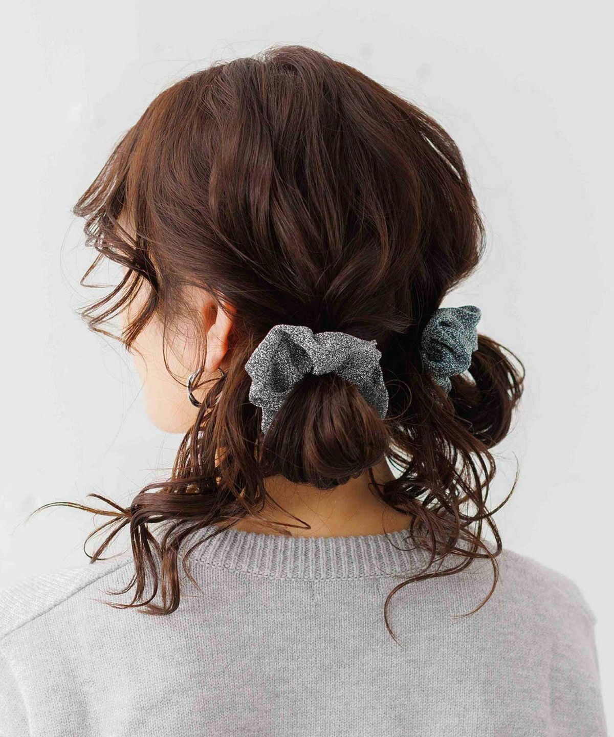 めいこ　シュシュ　２個 New] コスプレ小物 ヘアアクセサリー 和柄 シュシュ 紅扇/藤孔雀