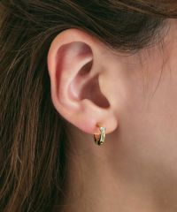 みっちゃんページ*フープイヤリング 10%off】【web限定】キュービックフープクラッチイヤリング