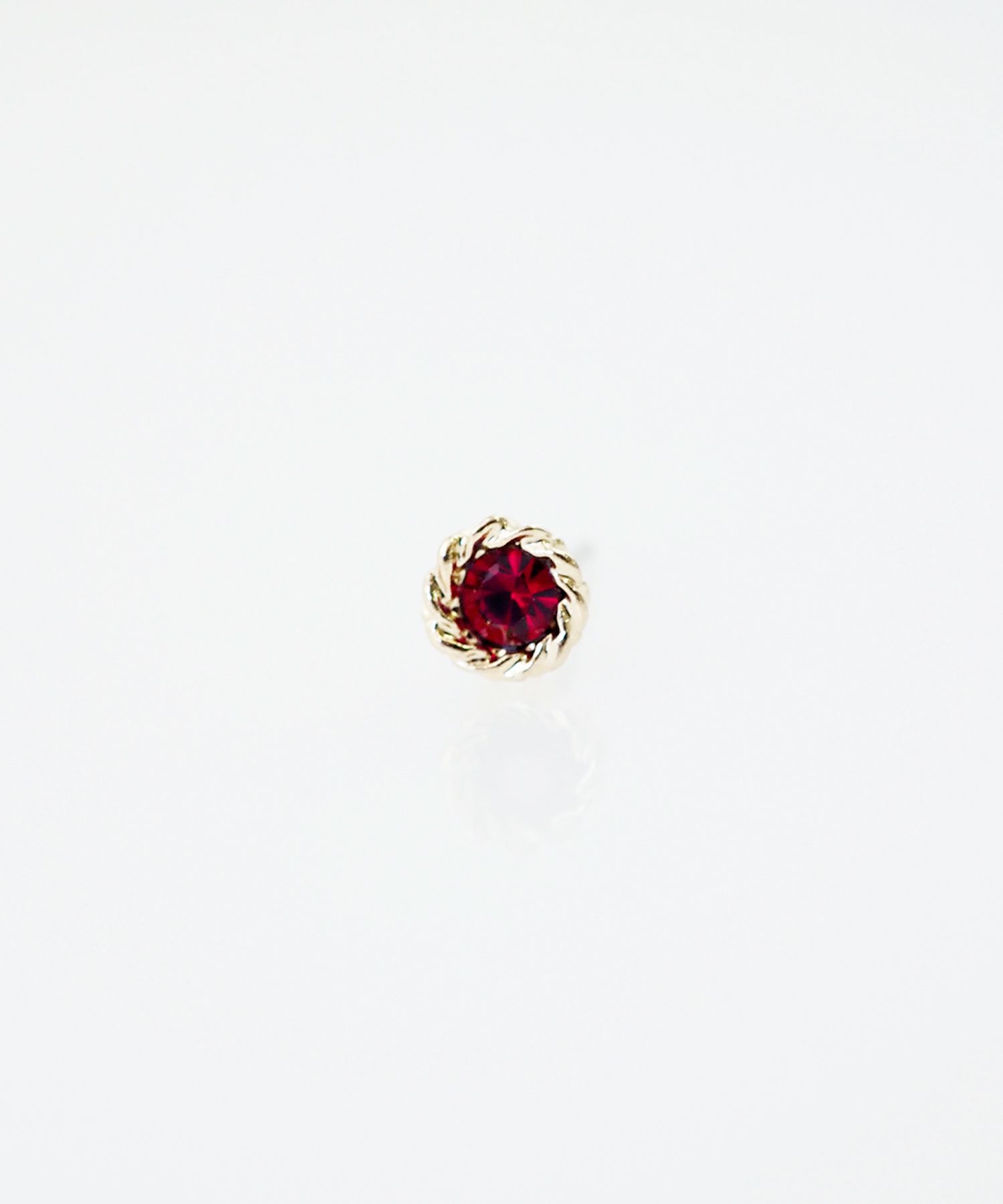 バースデーカラーストーンピュアチタンロングポストピアス