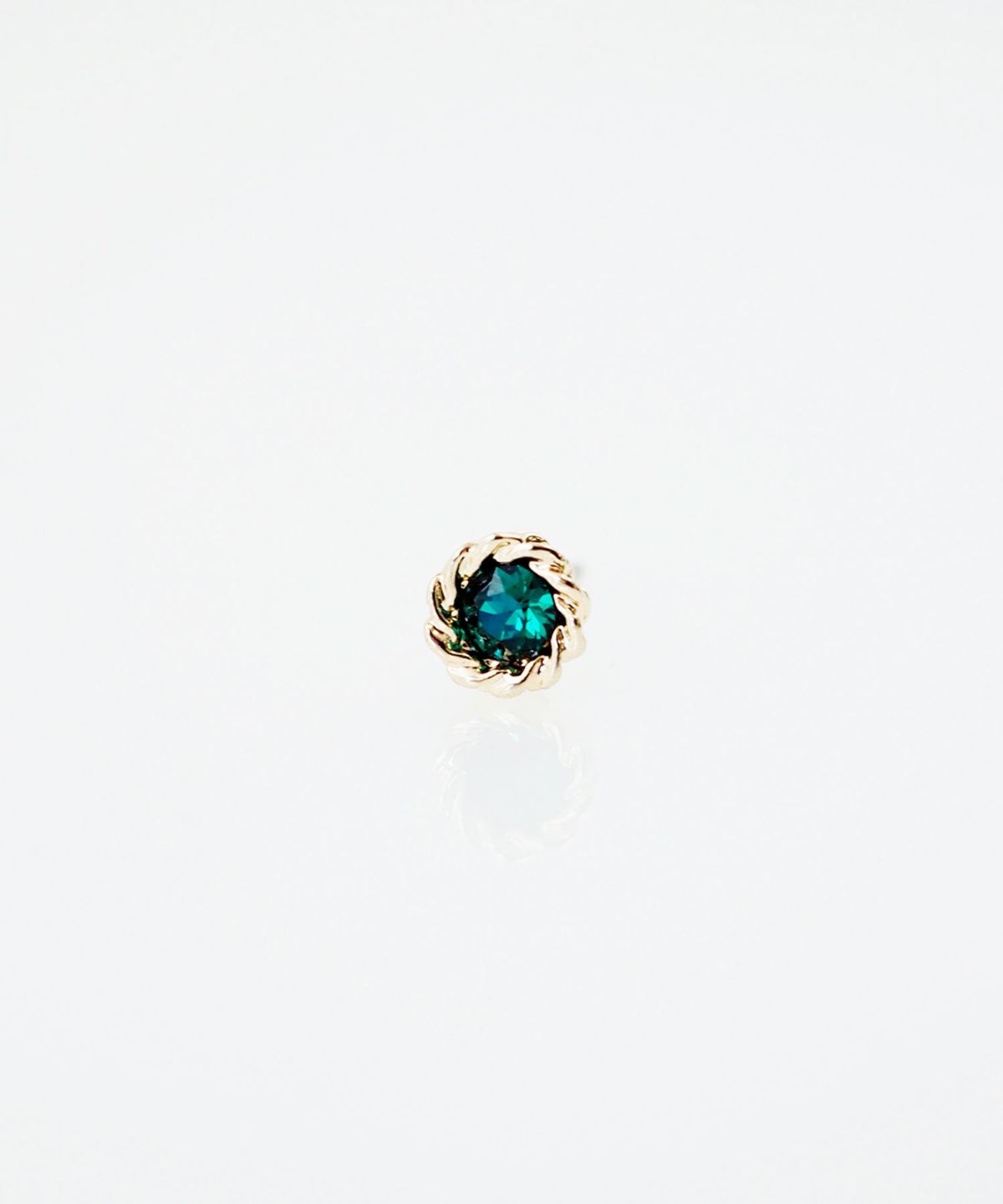 バースデーカラーストーンピュアチタンロングポストピアス