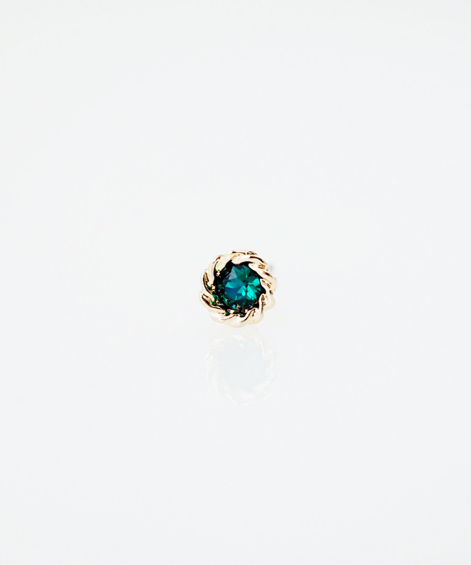 バースデーカラーストーンピュアチタンロングポストピアス