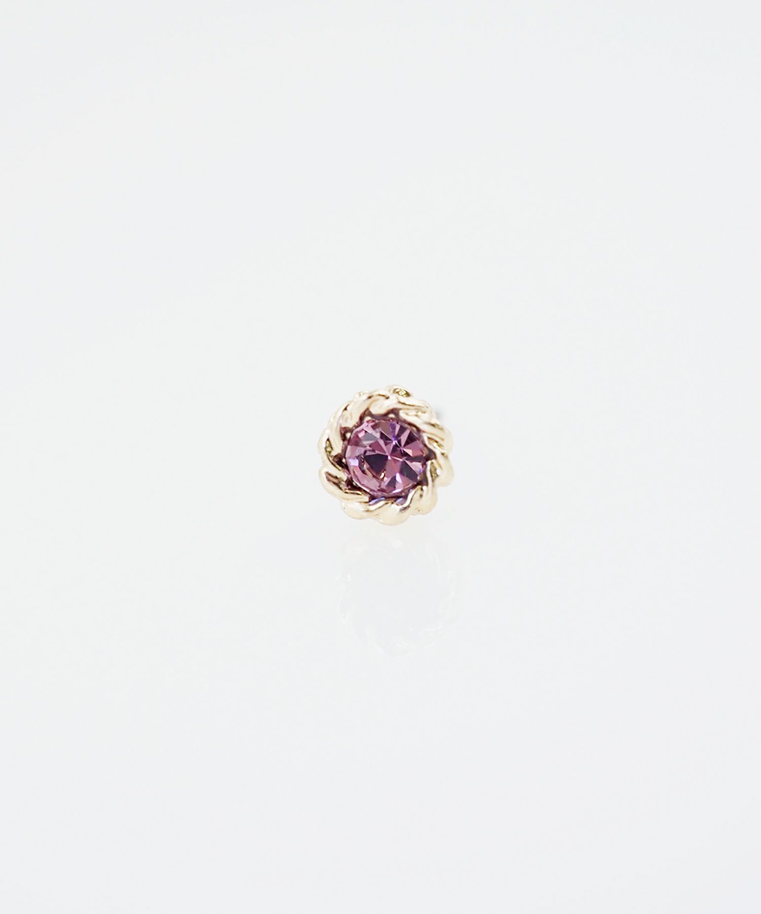 バースデーカラーストーンピュアチタンロングポストピアス