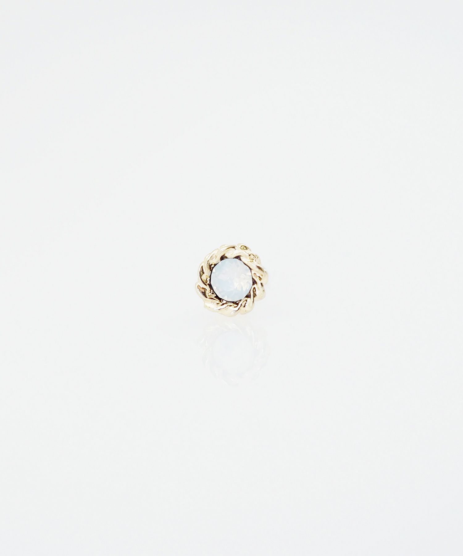 バースデーカラーストーンピュアチタンロングポストピアス