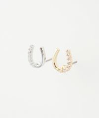 ホースシューハーフキュービックピュアチタンロングポストピアス