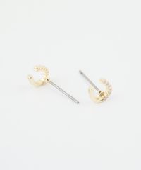 ホースシューハーフキュービックピュアチタンロングポストピアス