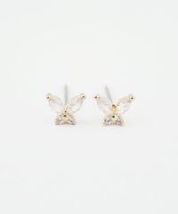 バタフライキュービックピュアチタンロングポストピアス