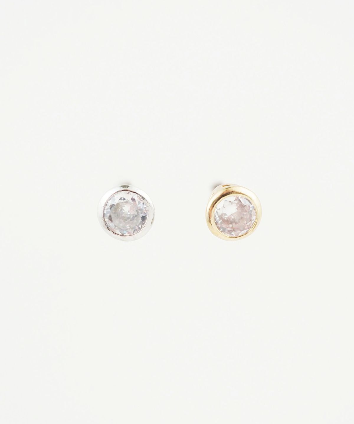 サークルキュービックピュアチタンロングポストピアス