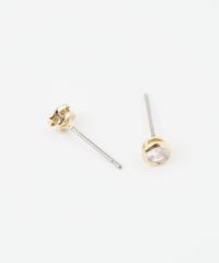 サークルキュービックピュアチタンロングポストピアス