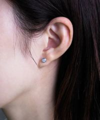 サークルキュービックピュアチタンロングポストピアス