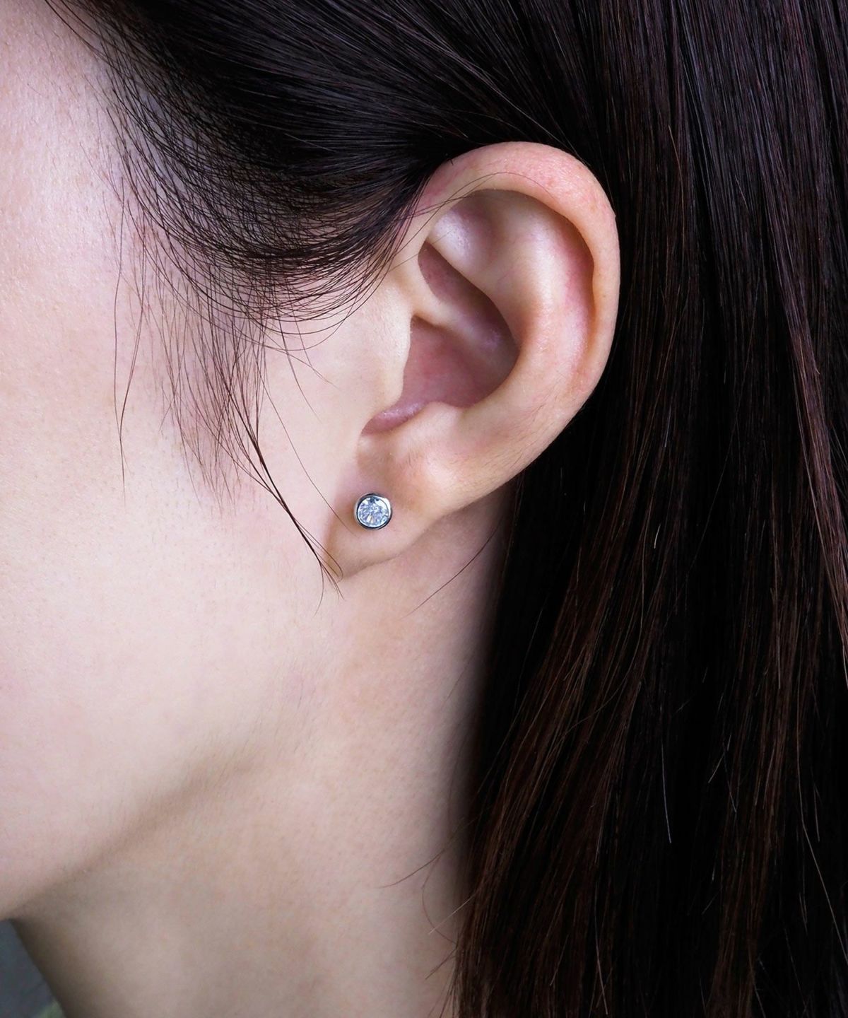 サークルキュービックピュアチタンロングポストピアス