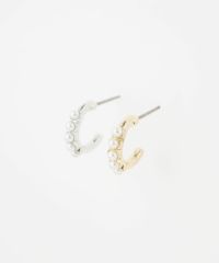 パールラインフープピュアチタンロングポストピアス