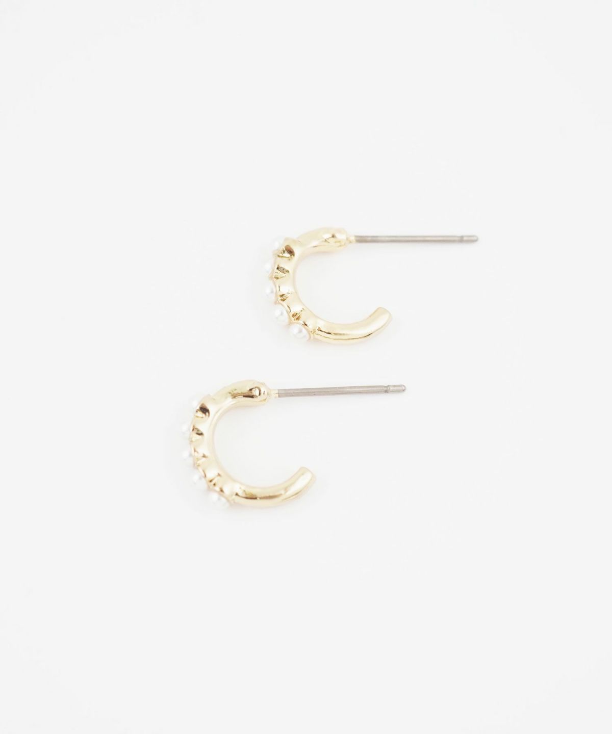 パールラインフープピュアチタンロングポストピアス