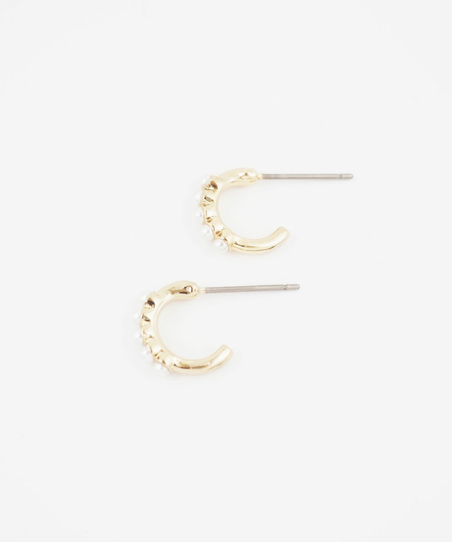 パールラインフープピュアチタンロングポストピアス