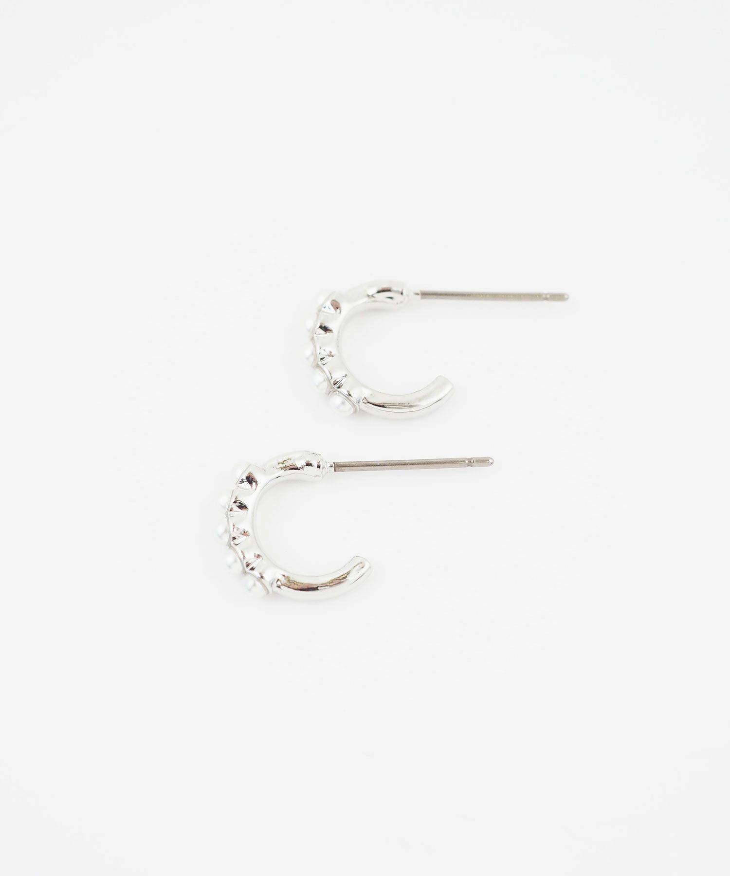 パールラインフープピュアチタンロングポストピアス