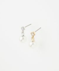 プラパールビジューピュアチタンロングポストピアス