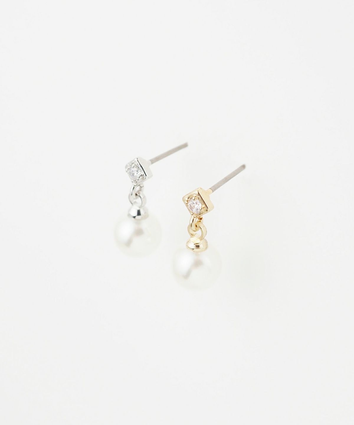 プラパールビジューピュアチタンロングポストピアス