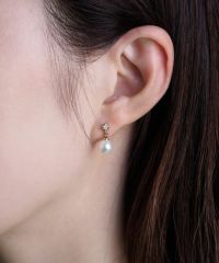 プラパールビジューピュアチタンロングポストピアス