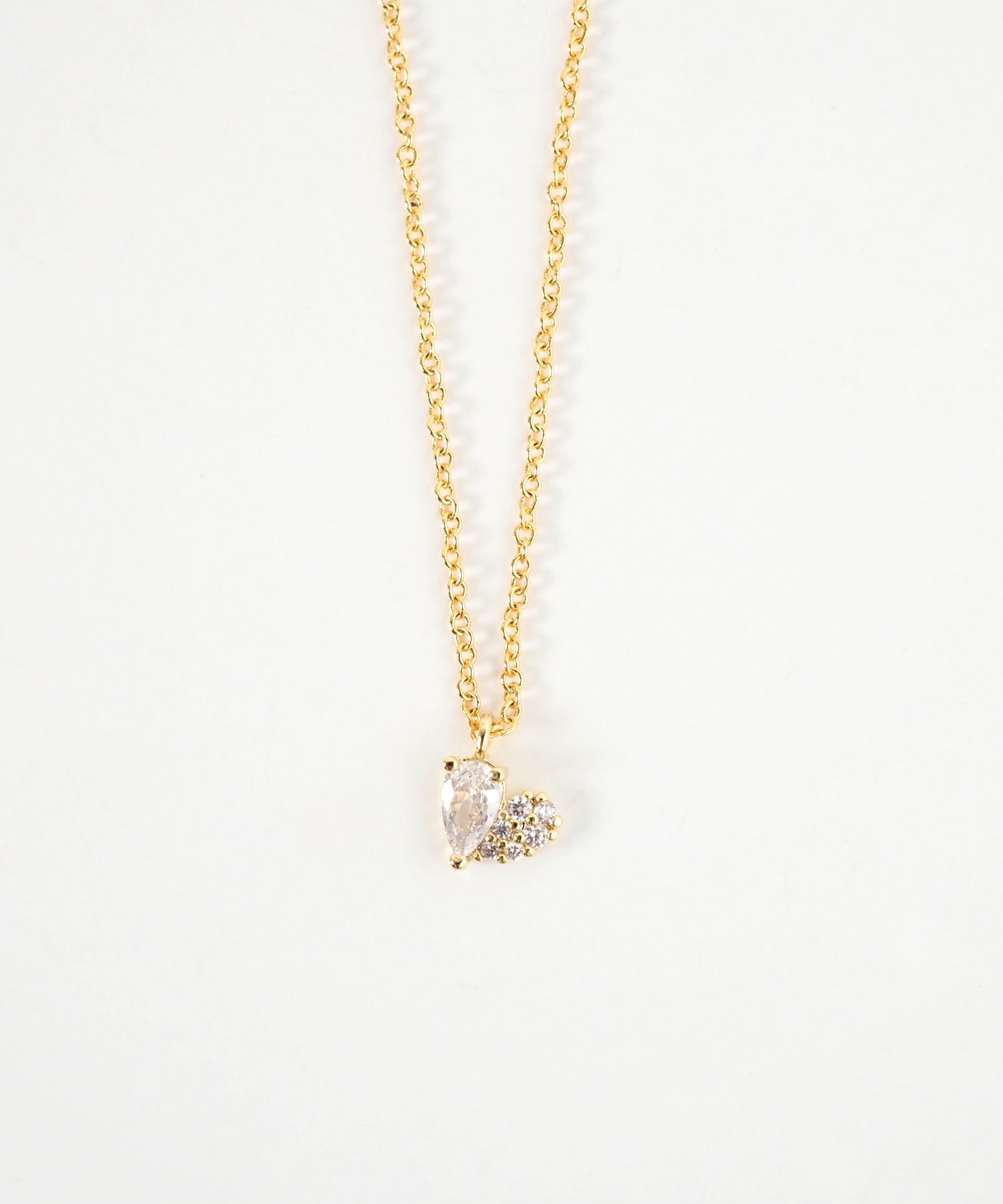 キュービックデザインハートプチペンダント