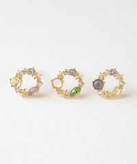 ナチュラルストーンリースチタンポストピアス【MUK Dreamy stone】