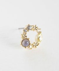 ナチュラルストーンリースチタンポストピアス【MUK Dreamy stone】