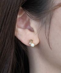 ナチュラルストーンスリーポイントチタンポストピアス【MUK Dreamy stone】