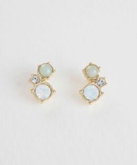 ナチュラルストーンスリーポイントチタンポストピアス【MUK Dreamy stone】