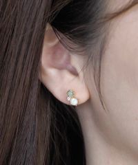 ナチュラルストーンスリーポイントチタンポストピアス【MUK Dreamy stone】