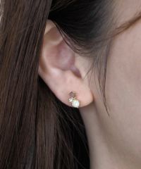 ナチュラルストーンスリーポイントチタンポストピアス【MUK Dreamy stone】