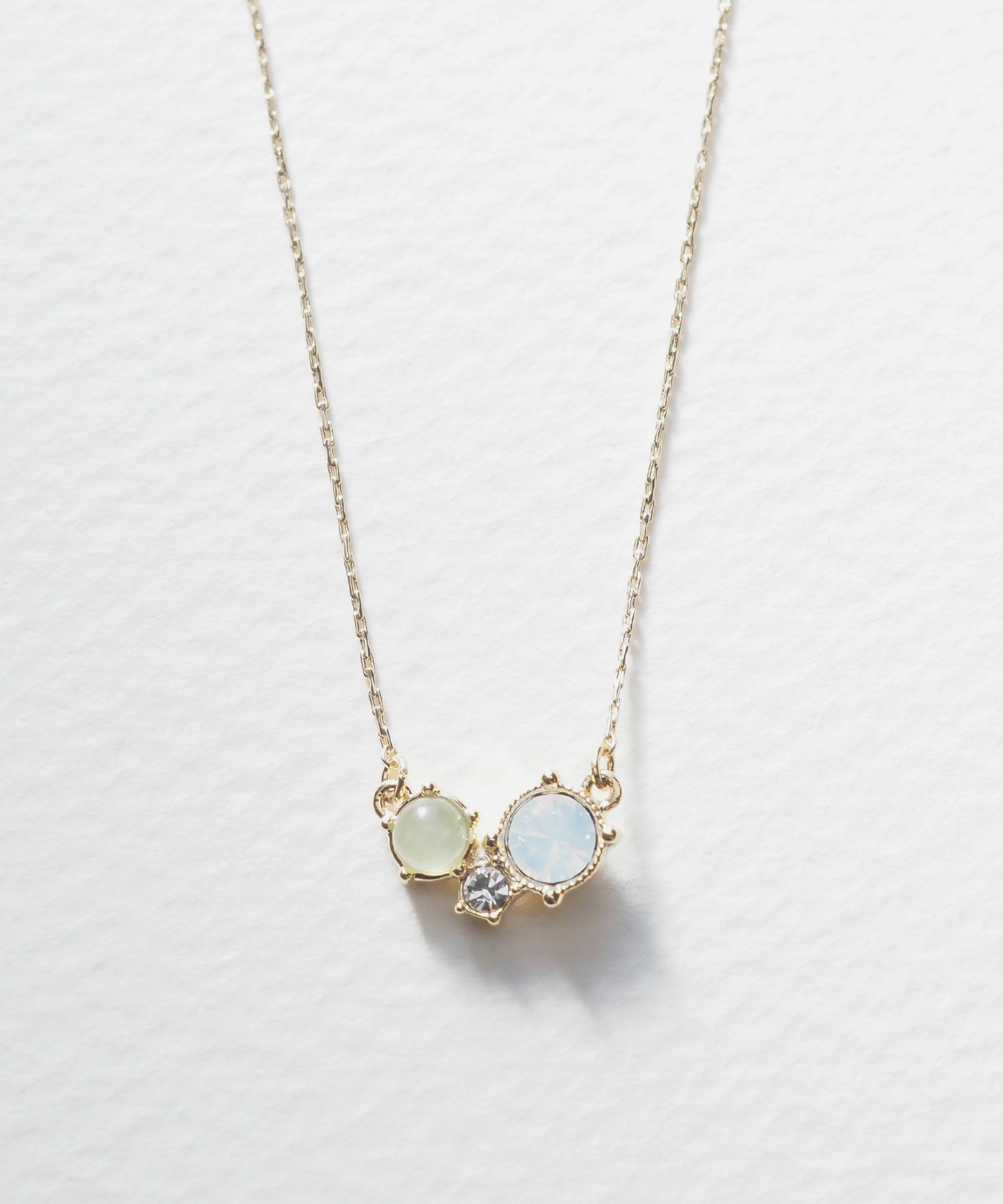 ナチュラルストーンスリーポイントネックレス【MUK Dreamy stone】