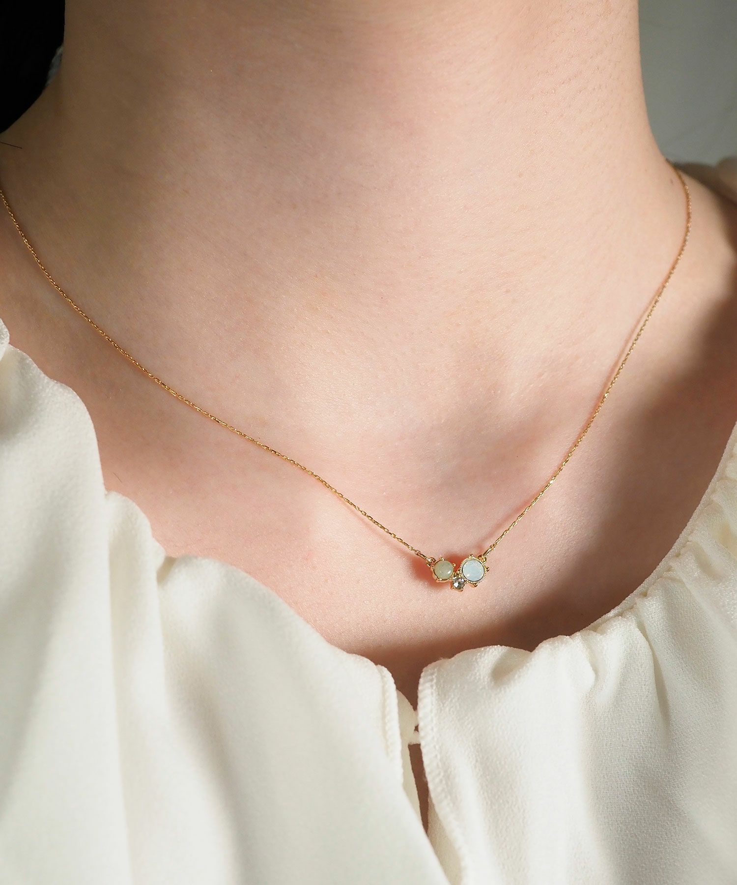 ナチュラルストーンスリーポイントネックレス【MUK Dreamy stone】