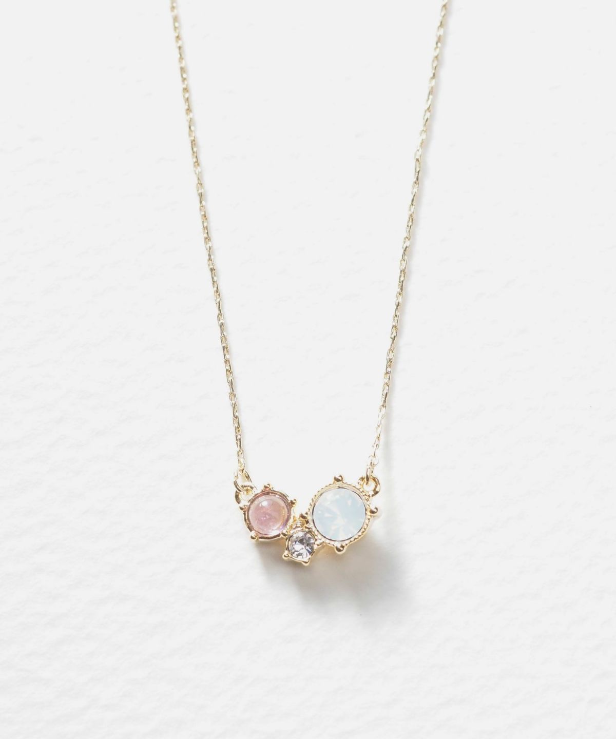 ナチュラルストーンスリーポイントネックレス【MUK Dreamy stone】