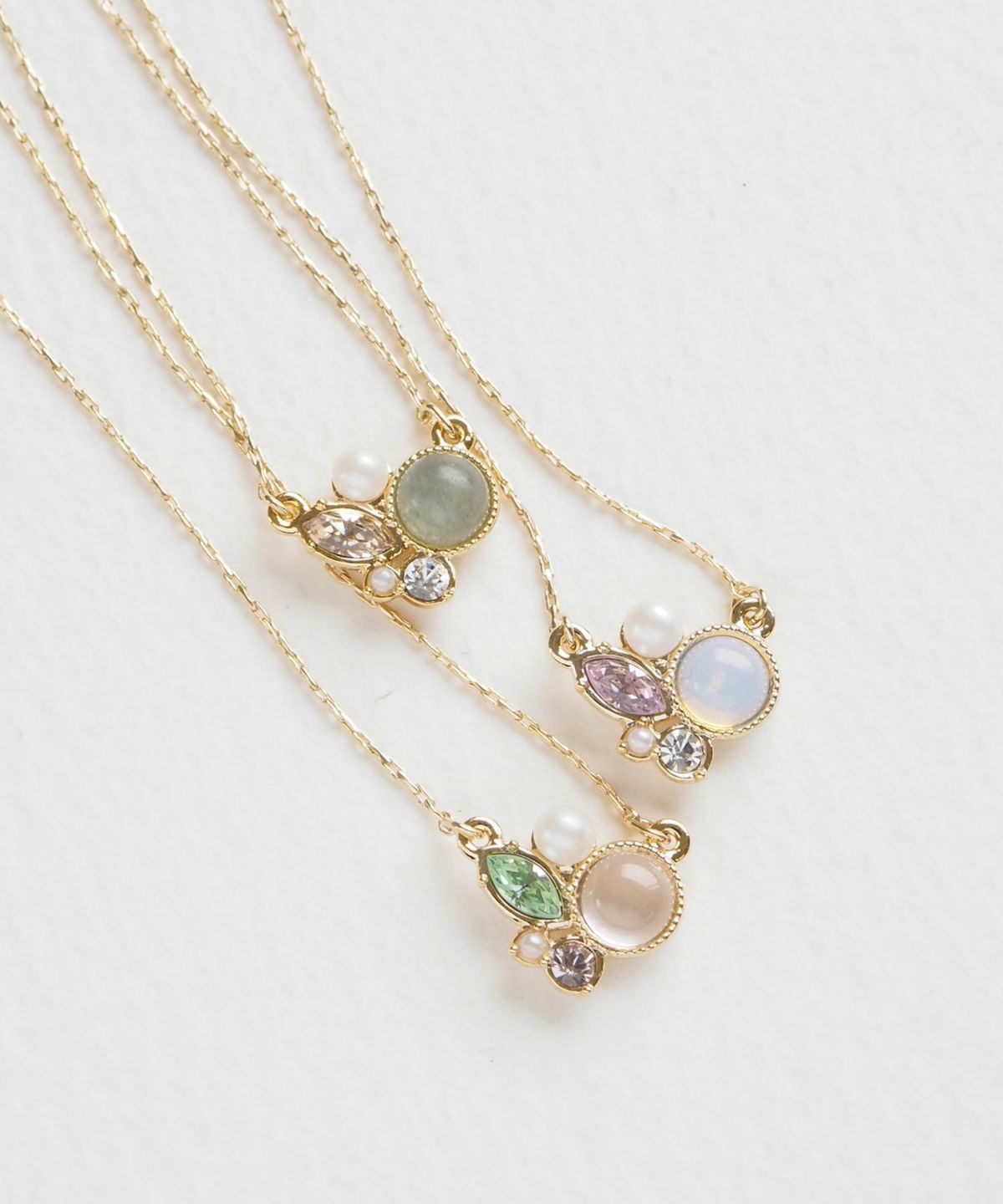 ナチュラルストーンビジューネックレス【MUK Dreamy stone】