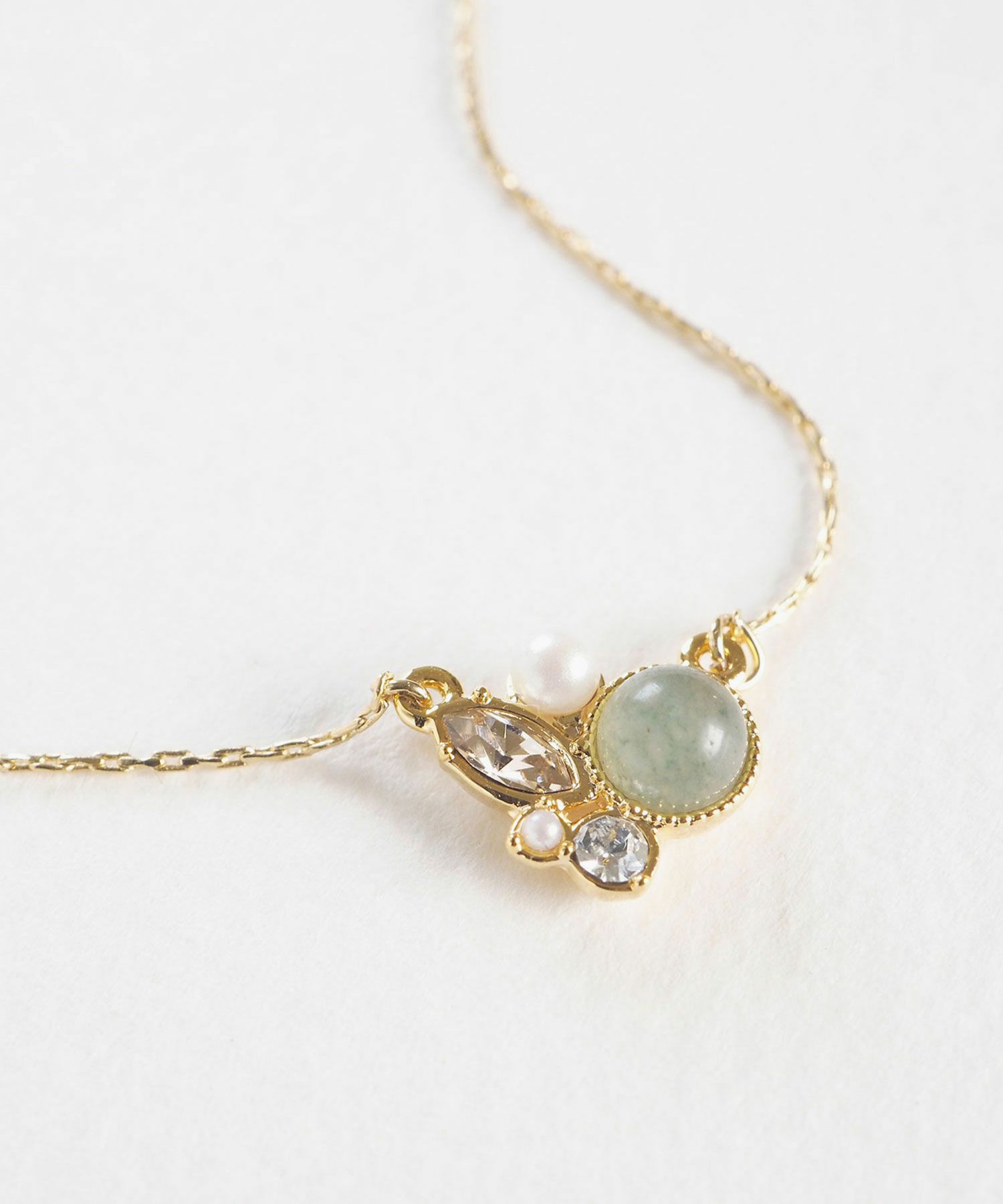 ナチュラルストーンビジューネックレス【MUK Dreamy stone】