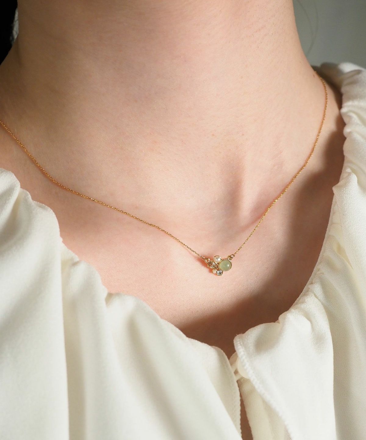 ナチュラルストーンビジューネックレス【MUK Dreamy stone】