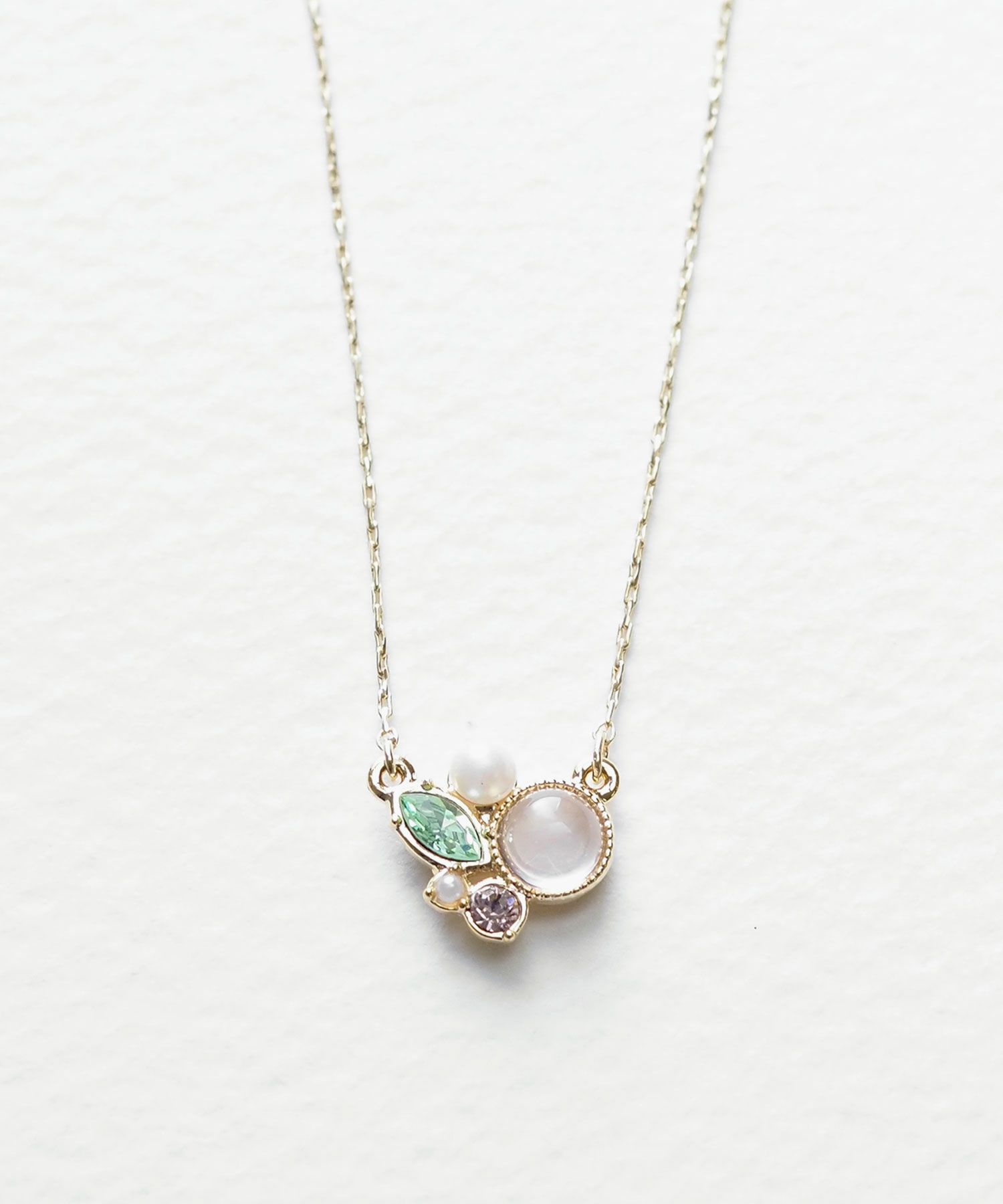 ナチュラルストーンビジューネックレス【MUK Dreamy stone】