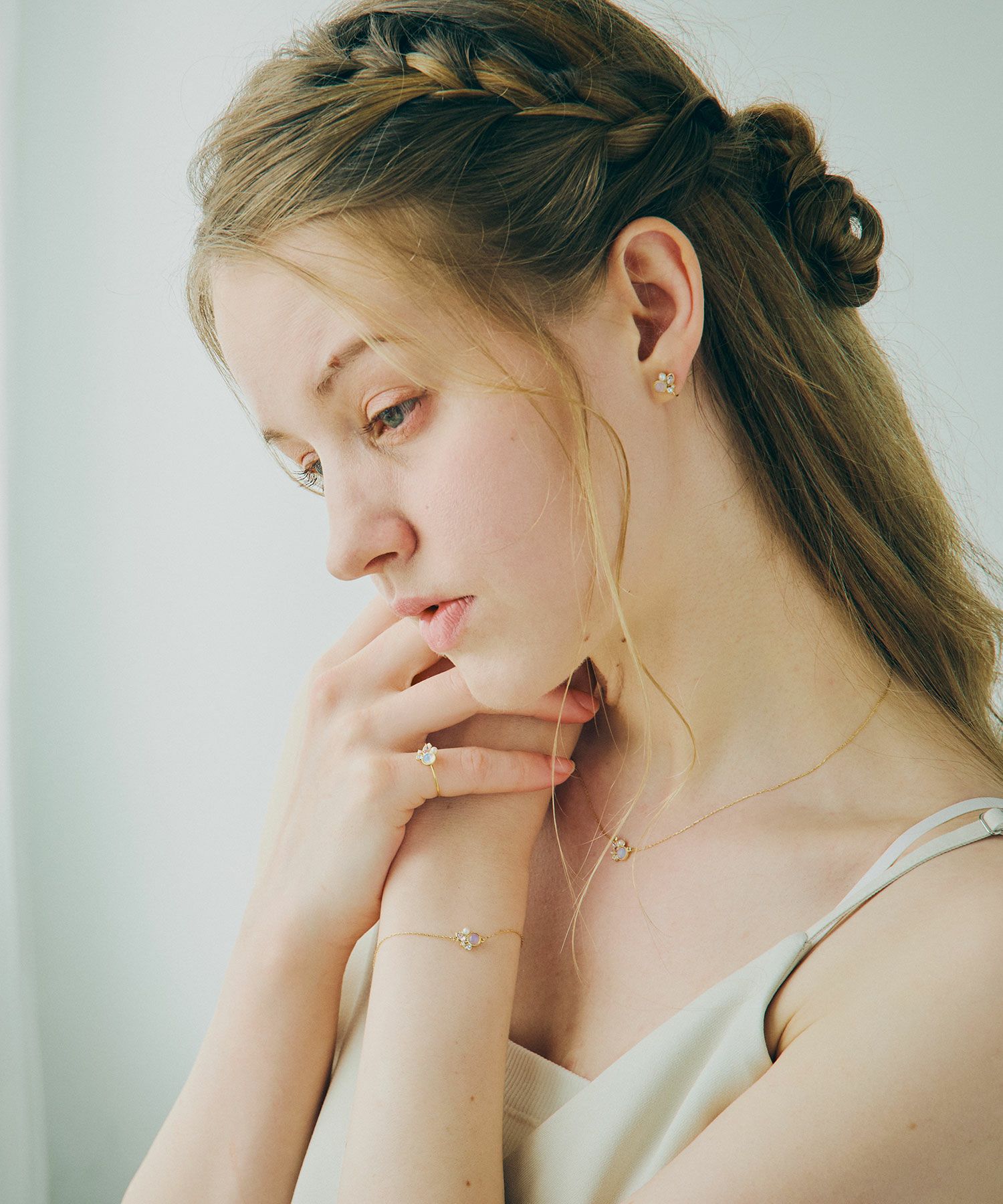 ナチュラルストーンビジューネックレス【MUK Dreamy stone】