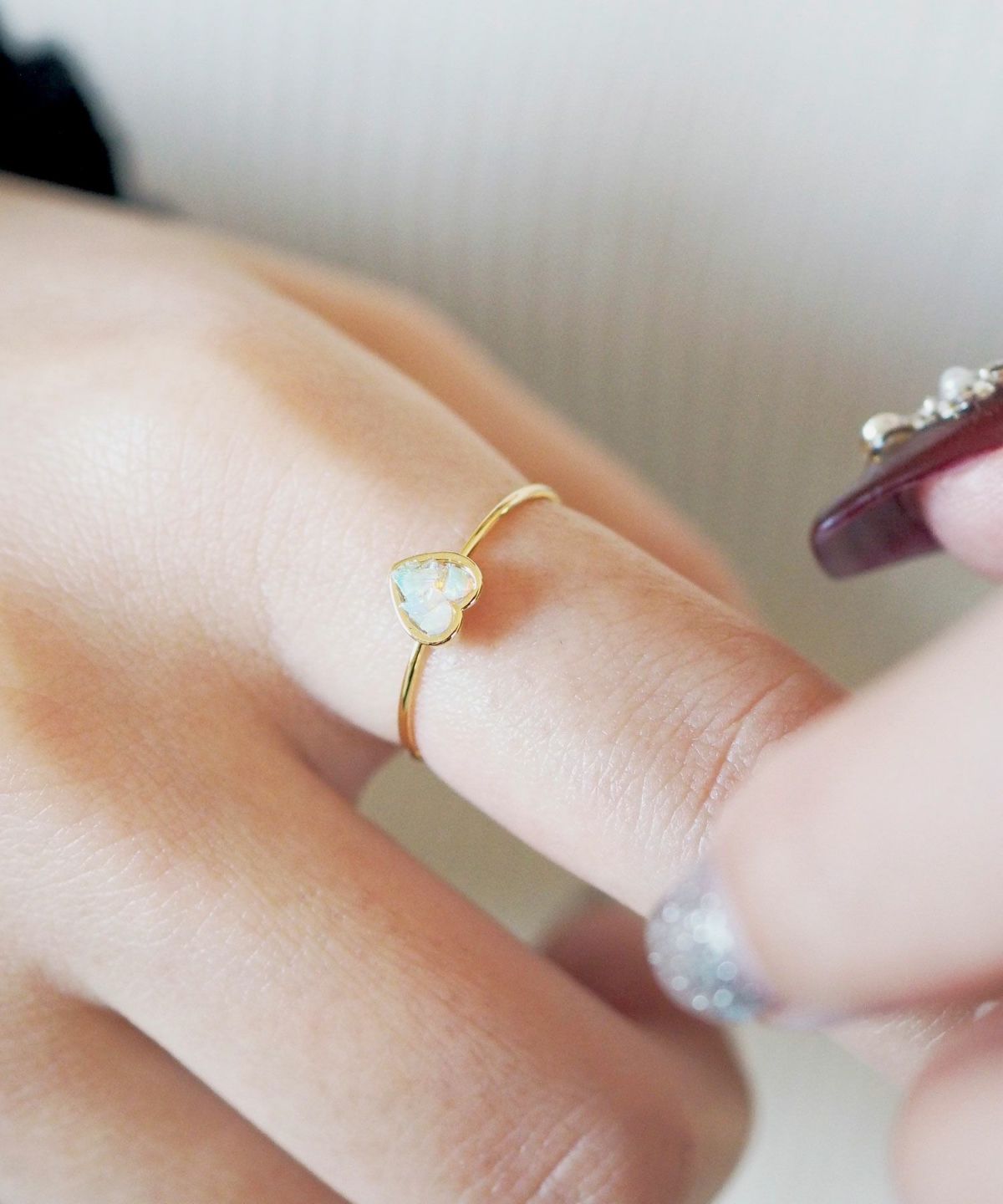 プチハートストーンリング【MUK Dreamy stone】