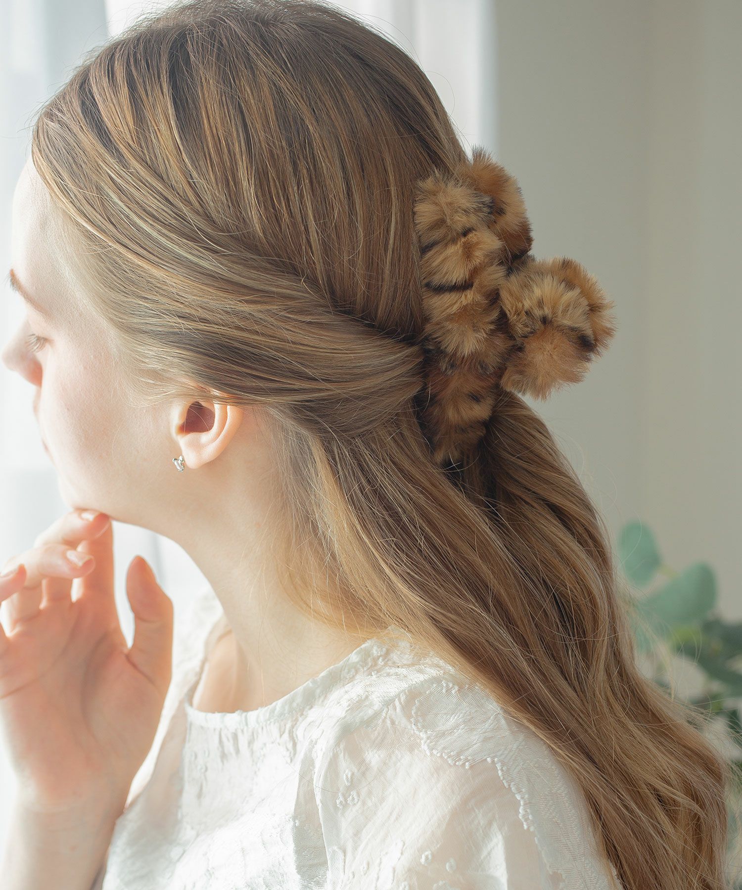 レオパードファーバンスクリップ