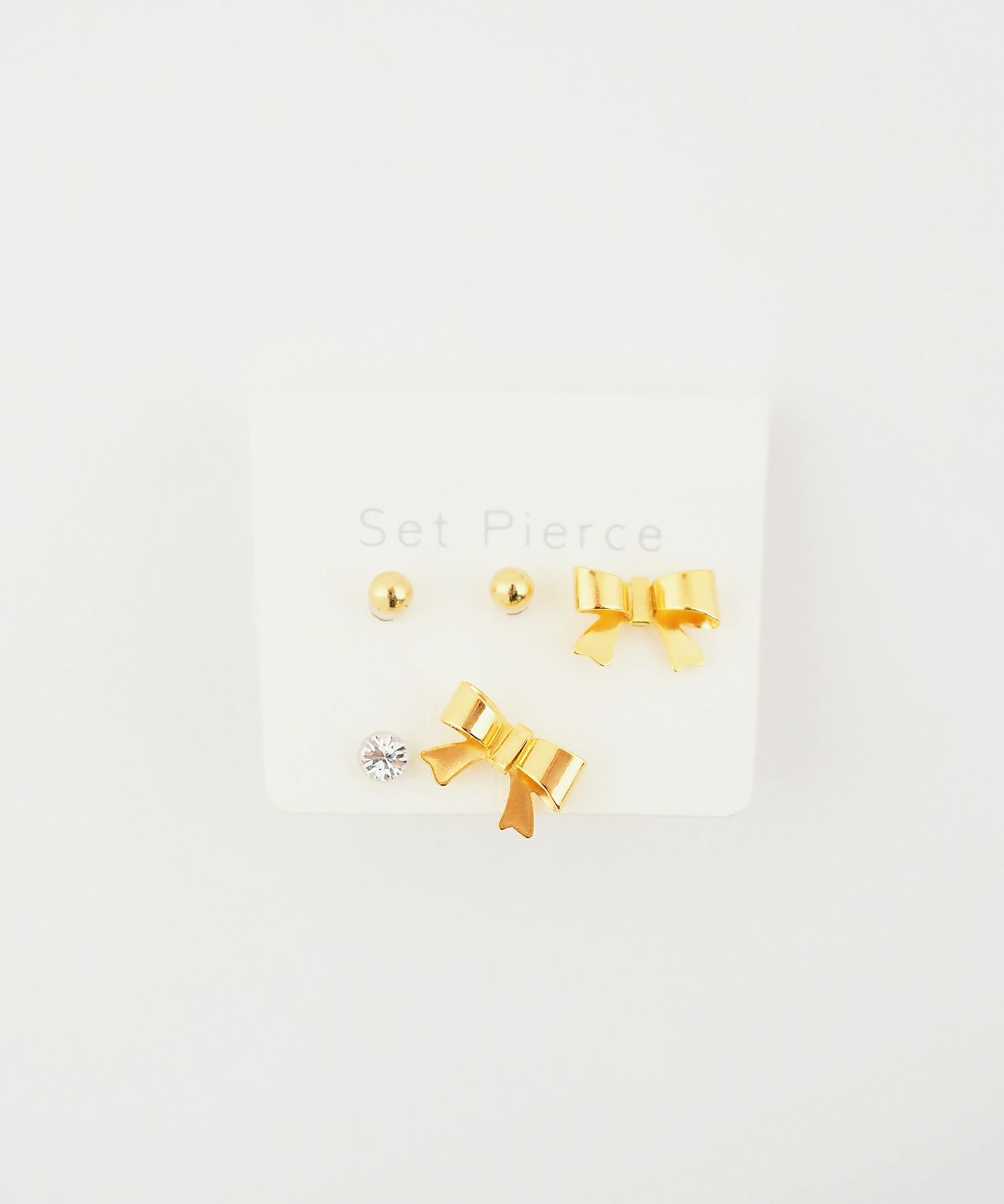 メタルリボン樹脂ポストセットピアス