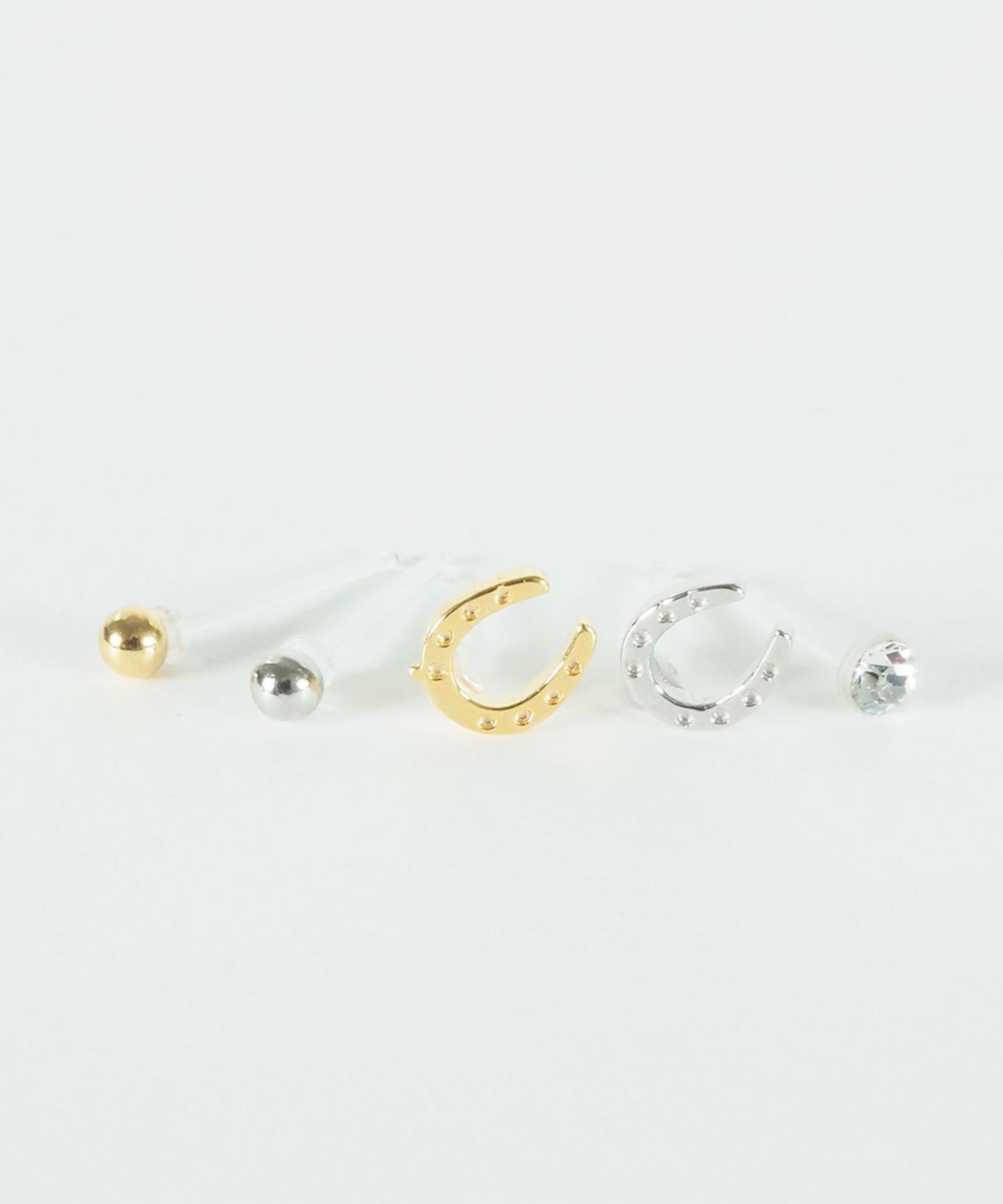 ホースシュー樹脂ポストセットピアス