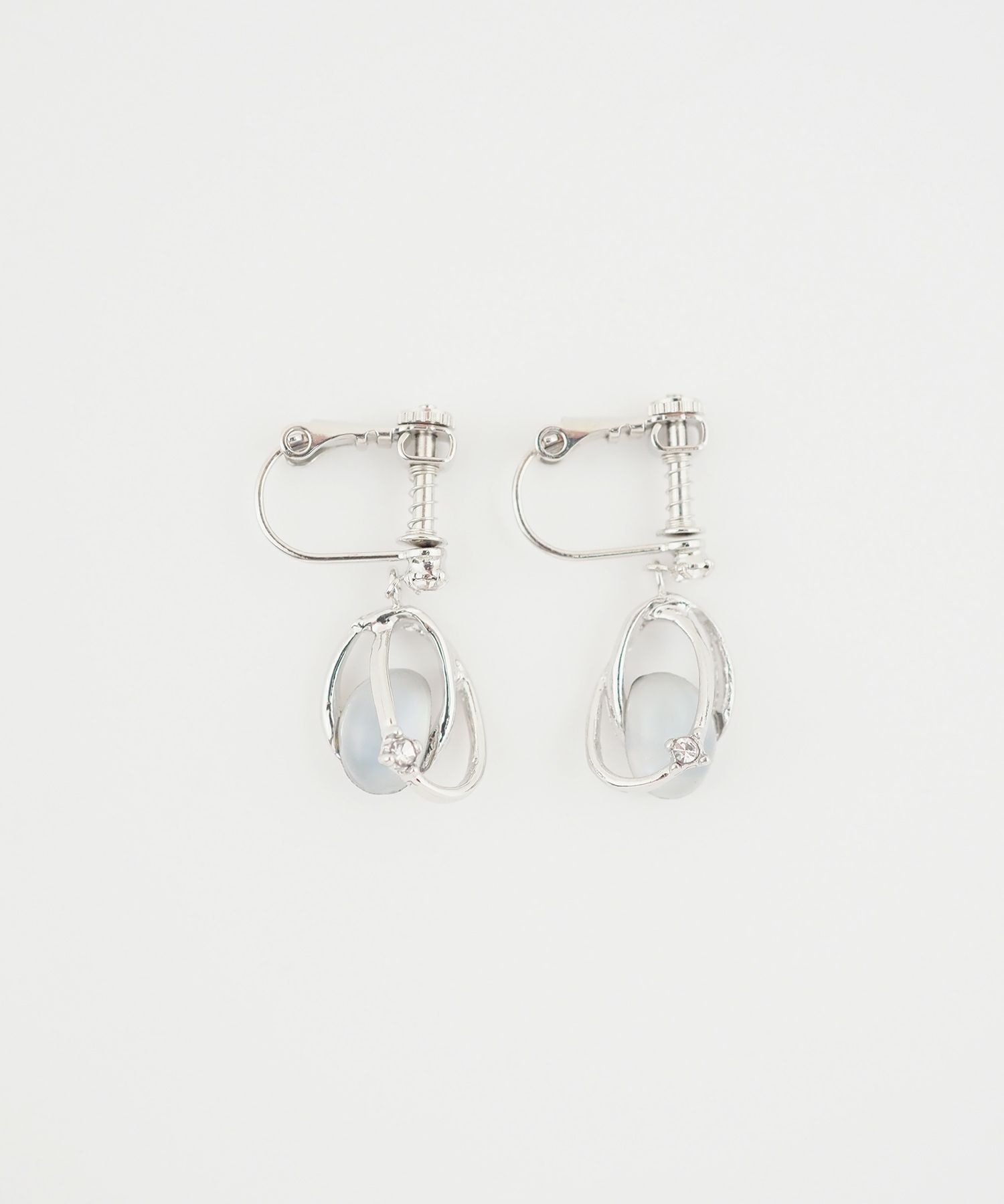 ダブルリングストーンIMFスプリングイヤリング