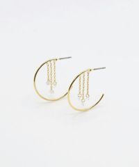 チェーンシェイクフープチタンポストピアス