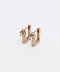 ランダムラインキュービックチタンポストピアス