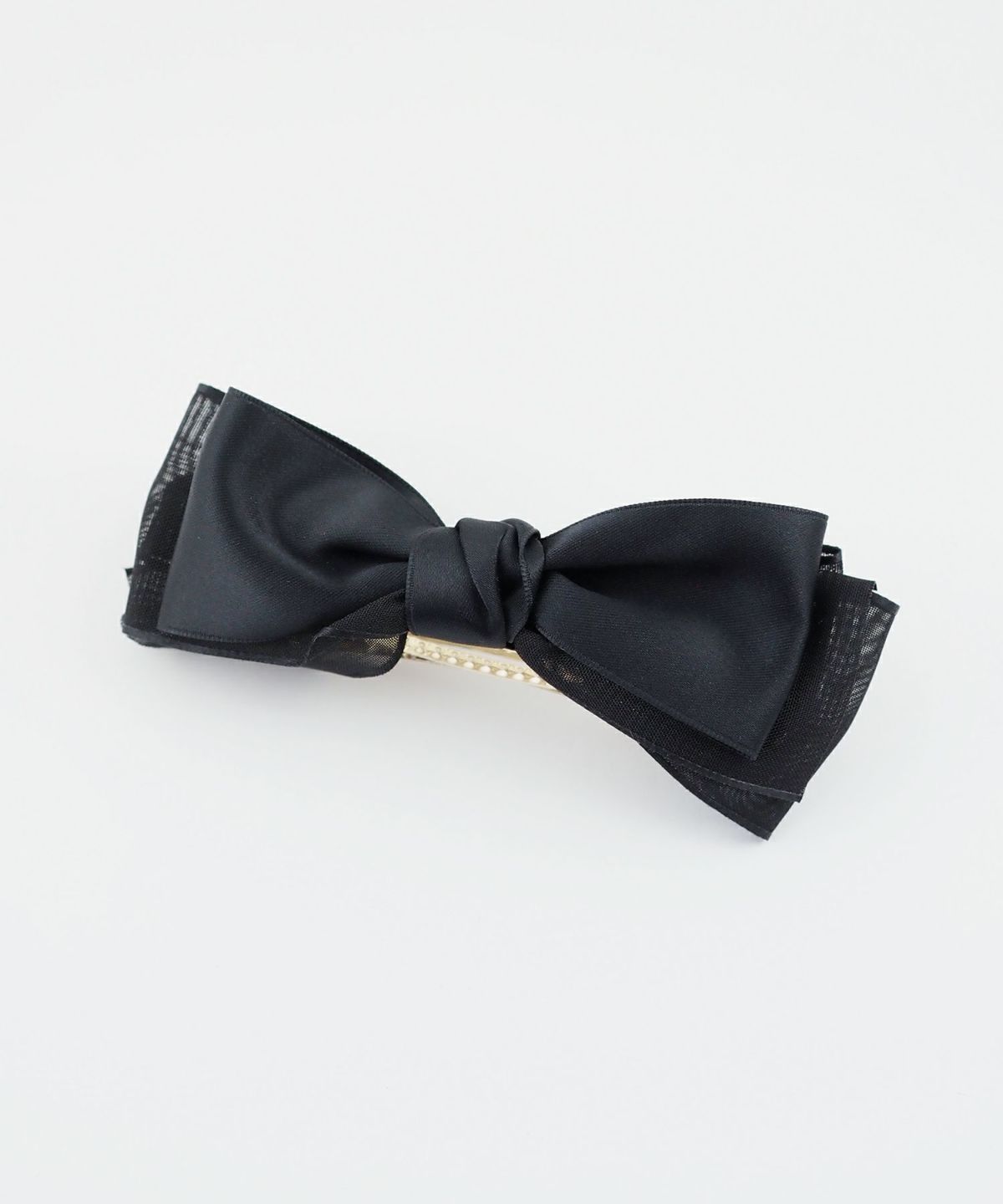 サテンオーガンジーリボンバレッタ