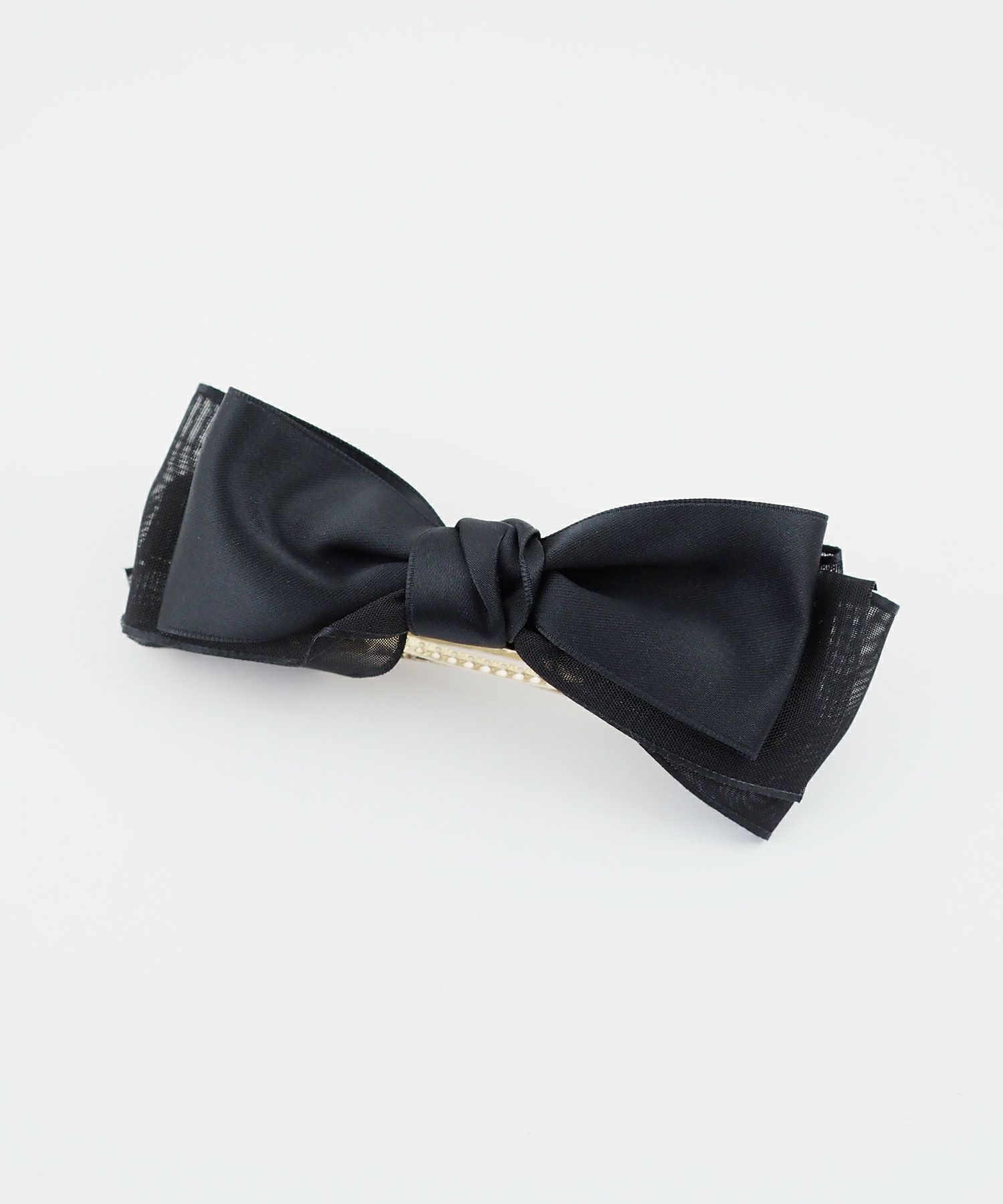 サテンオーガンジーリボンバレッタ