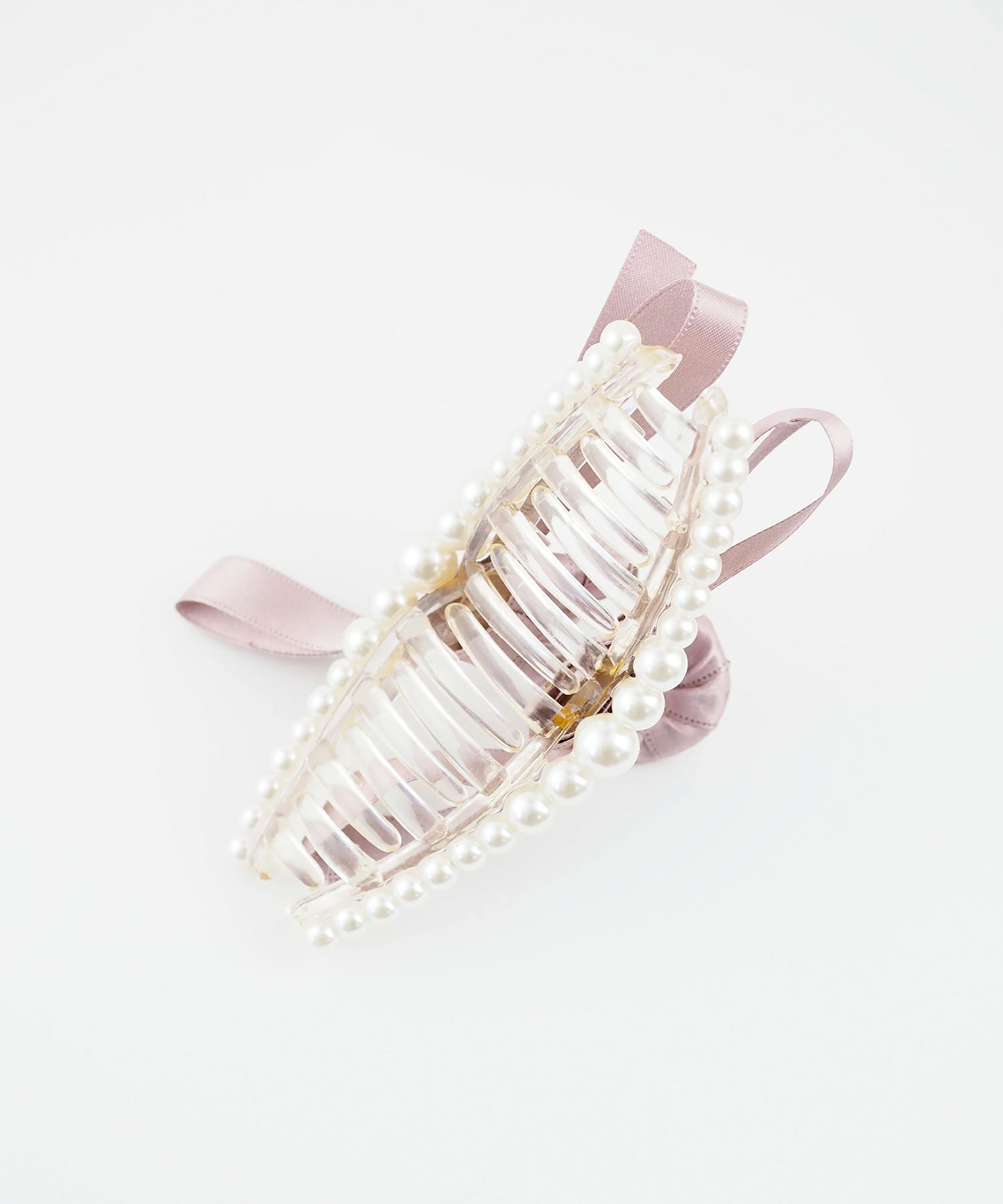 リボンパールラインバンスクリップ