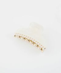 ラメマーブルパールラインバンスクリップ