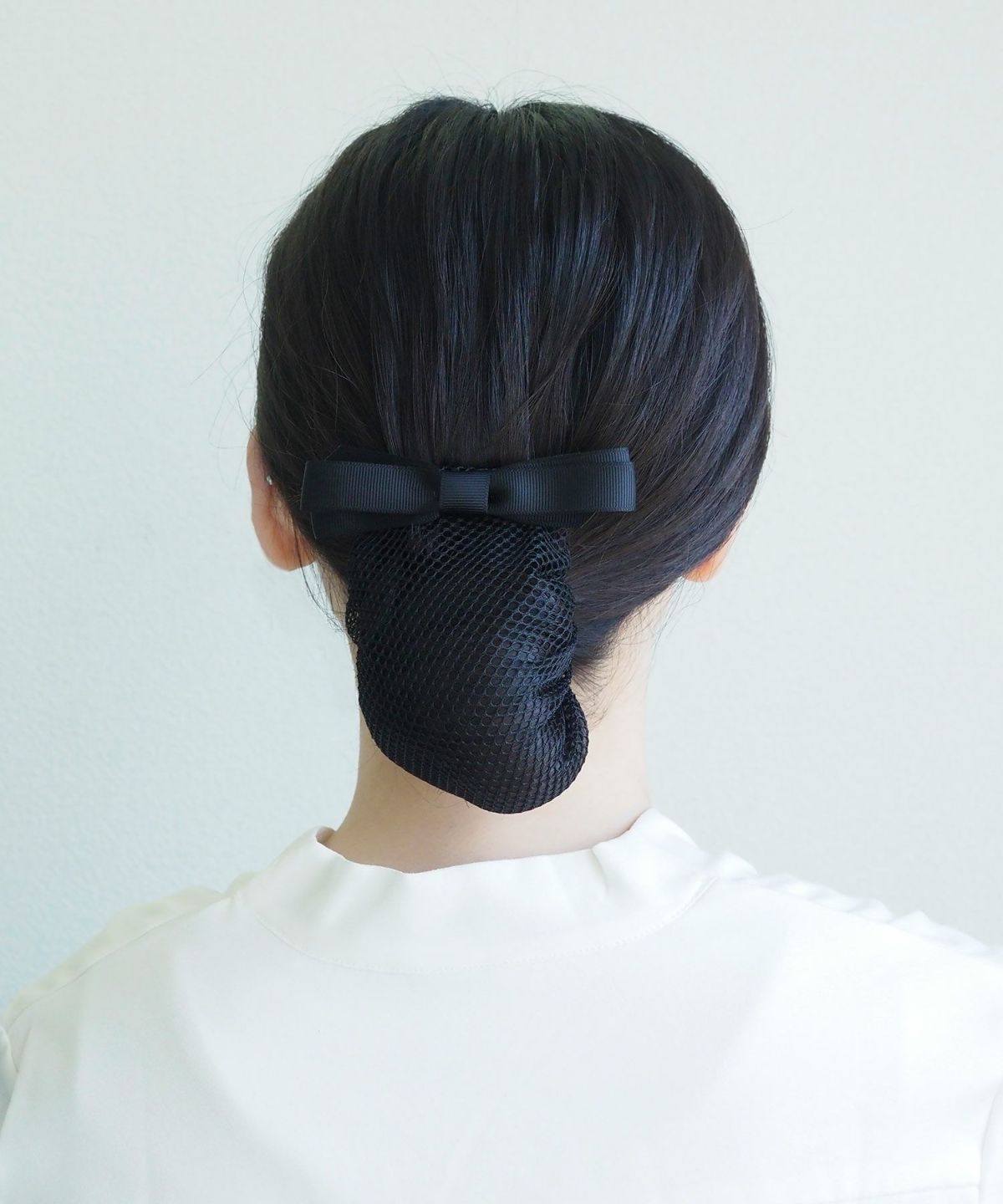 ピタッとズレないネット付きスリムリボンバレッタ